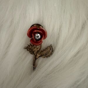 Brooch Red Rose